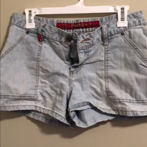 Light blue jean shorts